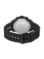 Montre chronographe à cadran noir et bracelet en tissu ( OCEAN-BOUND PLASTIC ) – Image 2