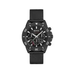 Montre chronographe à cadran noir et bracelet en tissu ( OCEAN-BOUND PLASTIC )