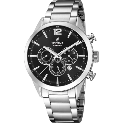 MONTRE FESTINA F20343/8 NOIR, BRACELET ACIER INOXYDABLE, HOMME