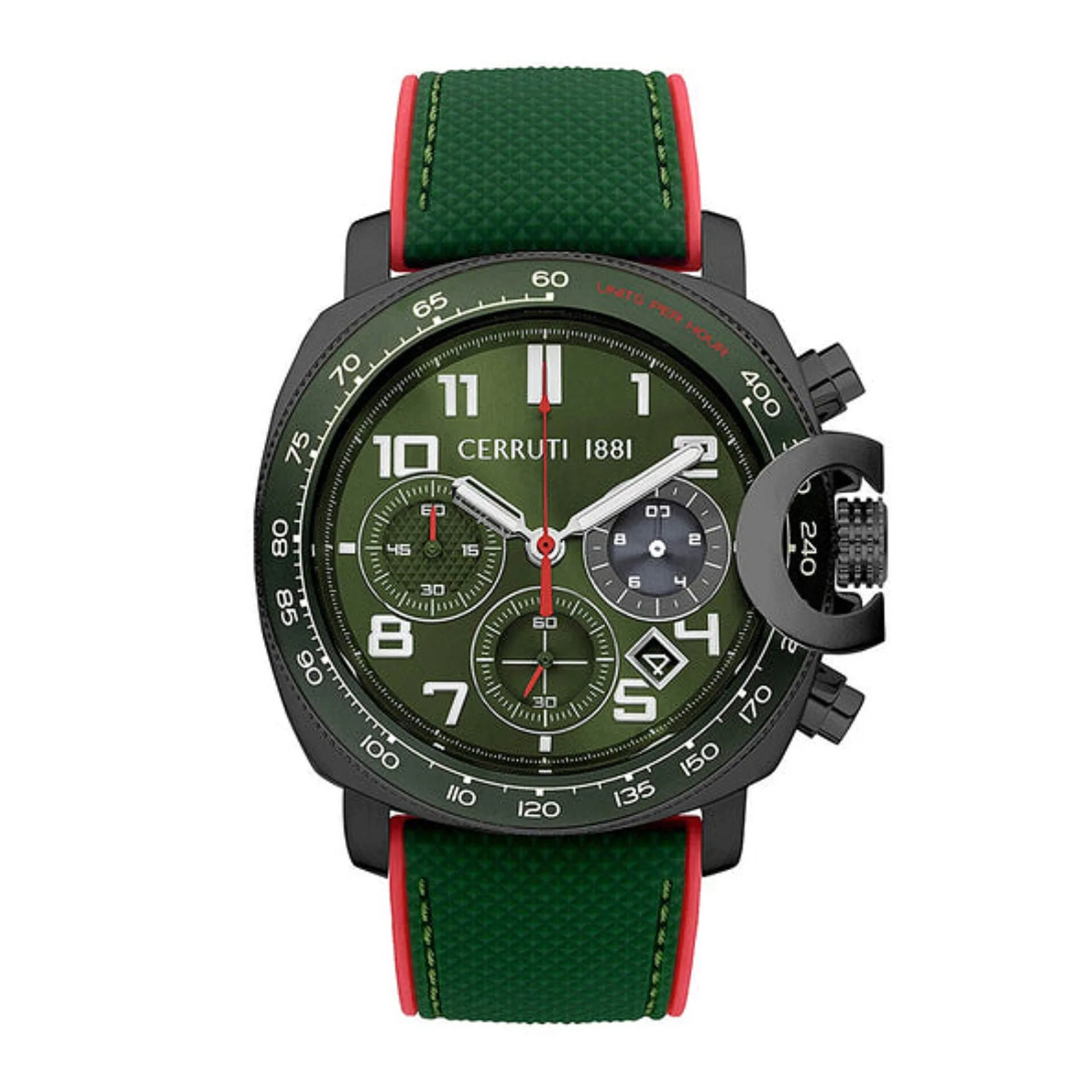 2026/07/1000066950.webp CERRUTI Positano Green Rubber Chronograph – Image 1
