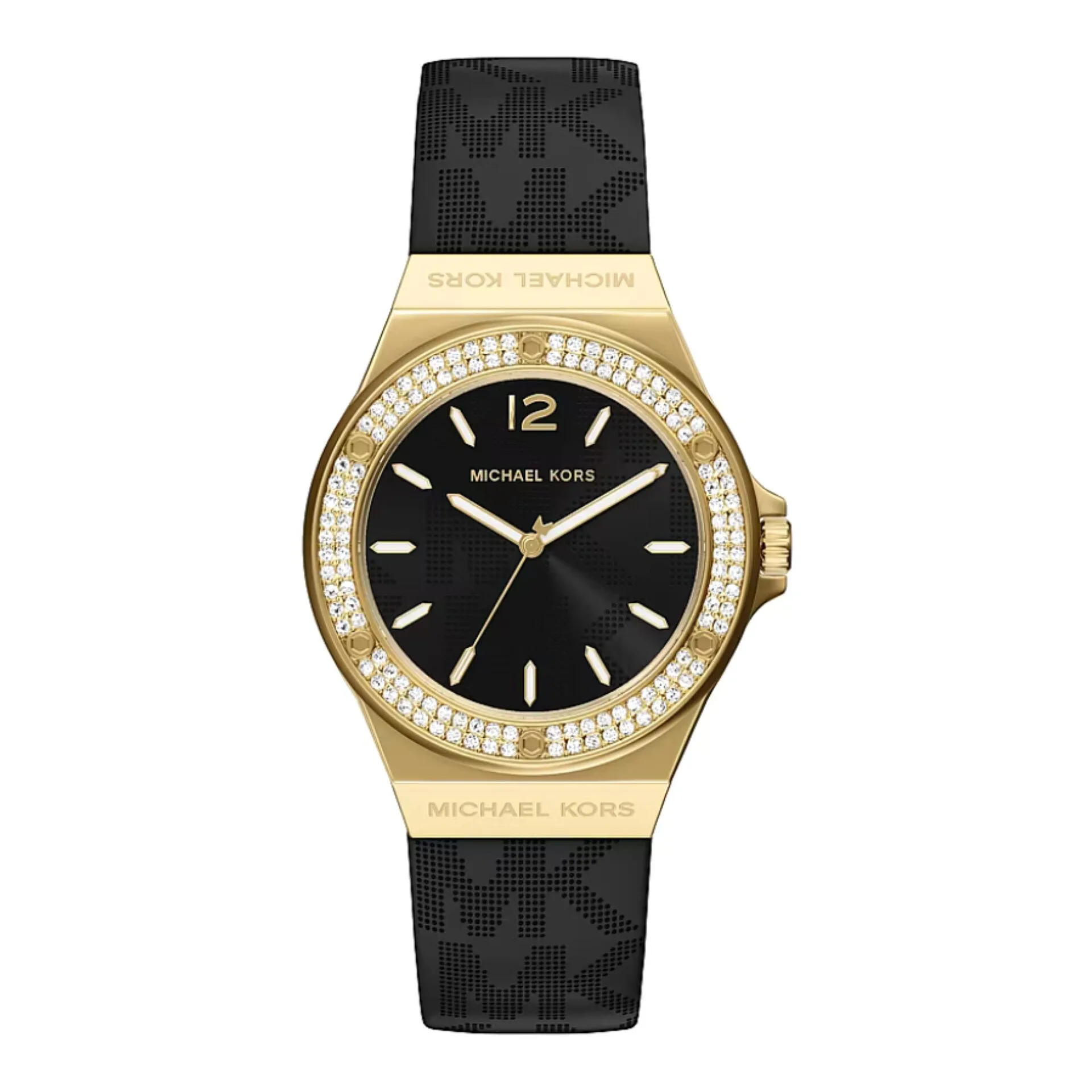 2026/08/1000070117.webp Montre Lennox de ton or à pavé et à bracelet à logo – Image 1